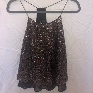 Love Culture Gold Sequin Blouse